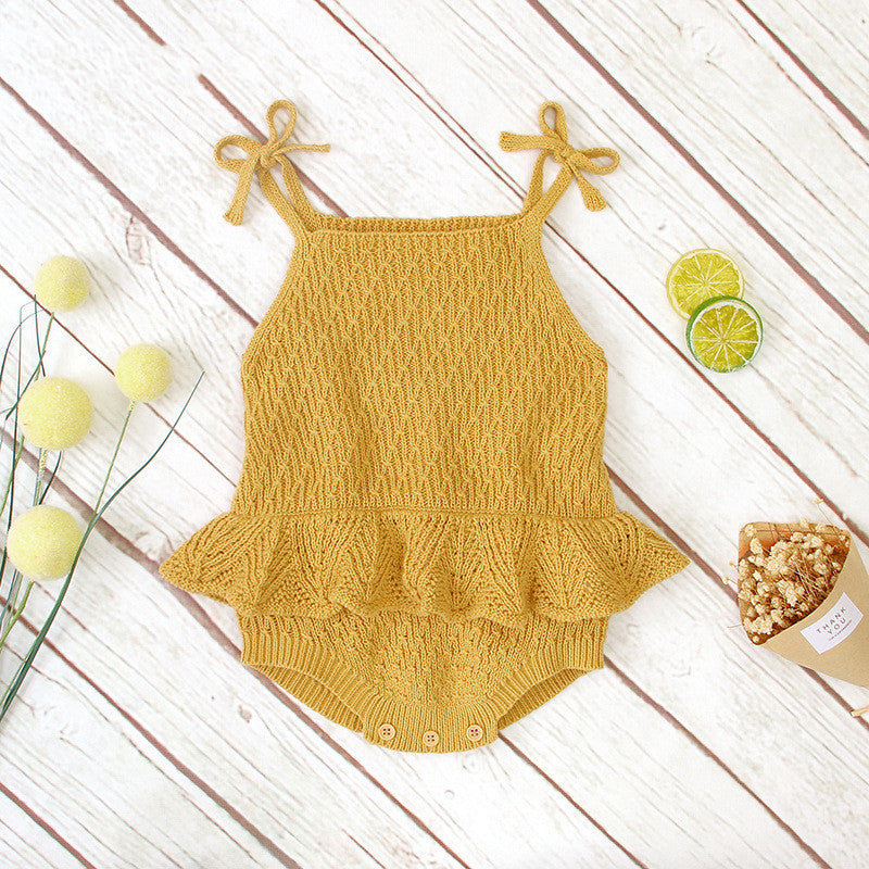 SweetKnit Ruffle Baby Romper