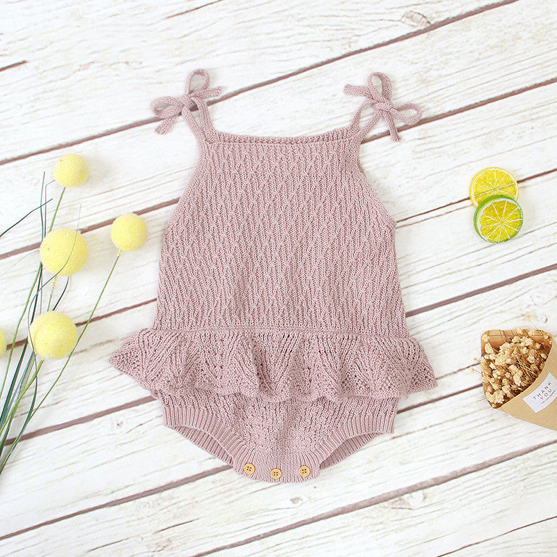 SweetKnit Ruffle Baby Romper