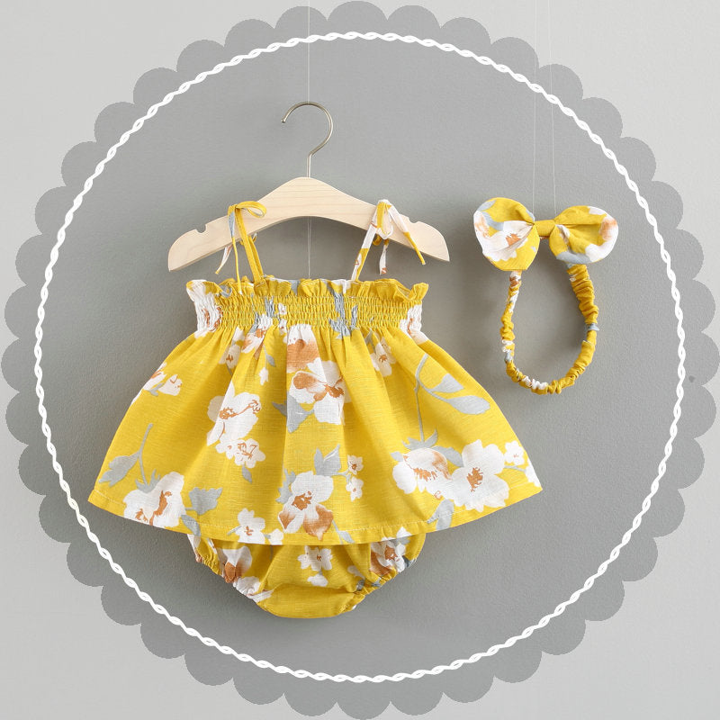 Floral Baby Girl Summer Set - Sleeveless Top & Bloomers