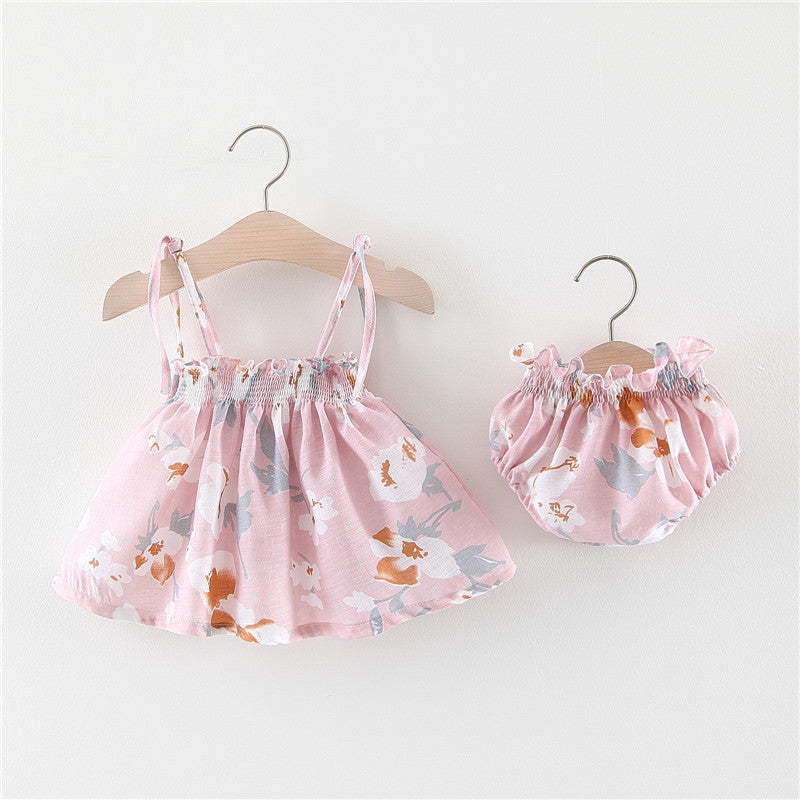 Floral Baby Girl Summer Set - Sleeveless Top & Bloomers