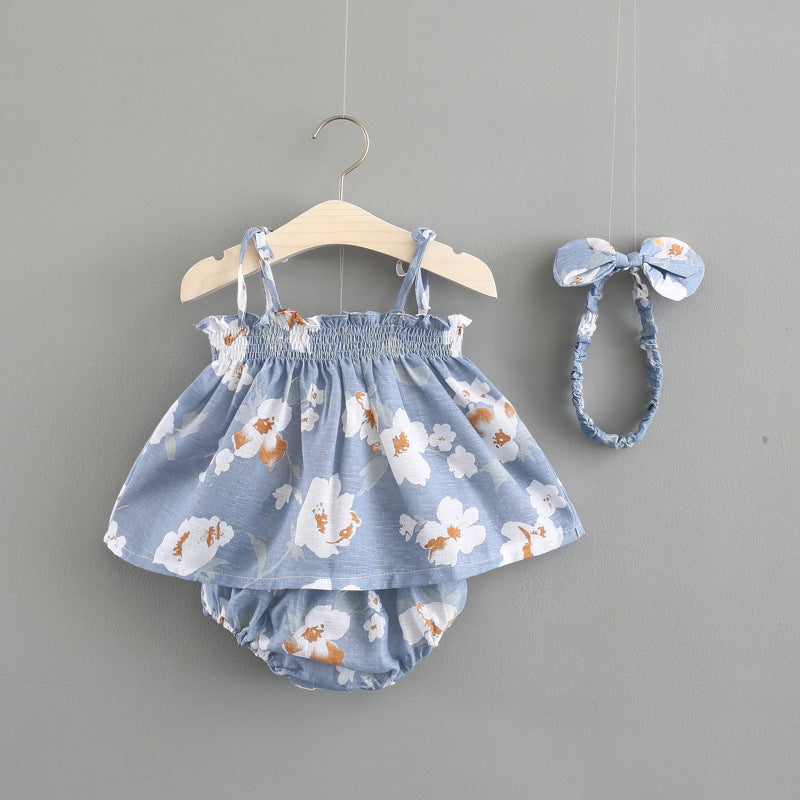 Floral Baby Girl Summer Set - Sleeveless Top & Bloomers