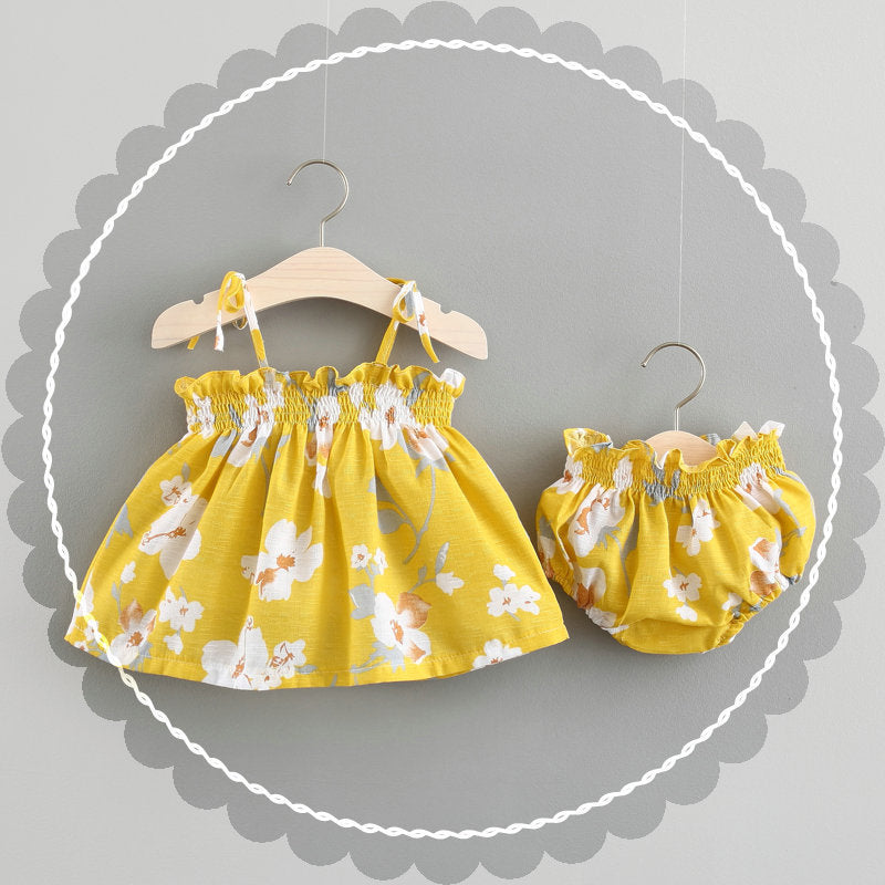 Floral Baby Girl Summer Set - Sleeveless Top & Bloomers