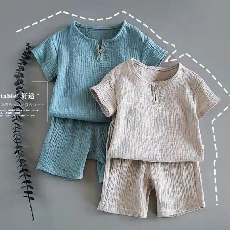 Minimalist Ribbed Cotton Baby Summer Set