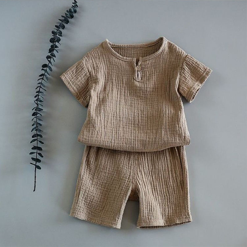 Minimalist Ribbed Cotton Baby Summer Set