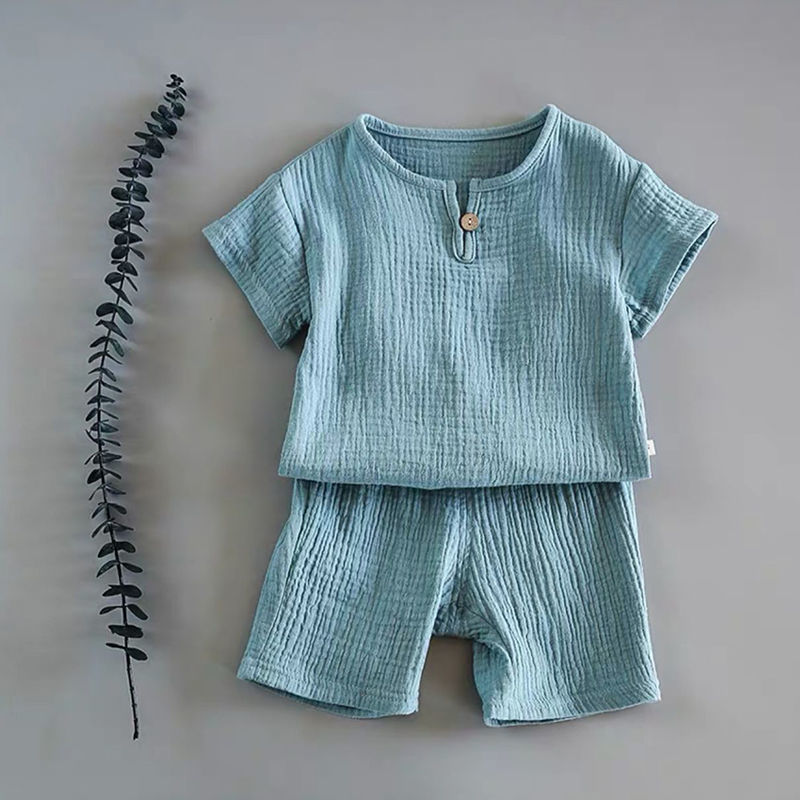 Minimalist Ribbed Cotton Baby Summer Set