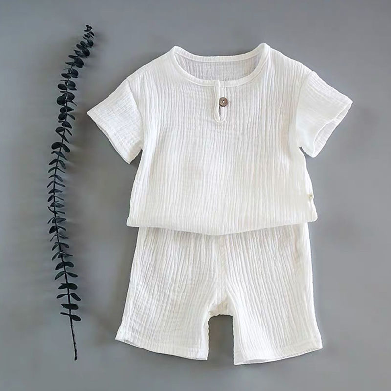 Minimalist Ribbed Cotton Baby Summer Set