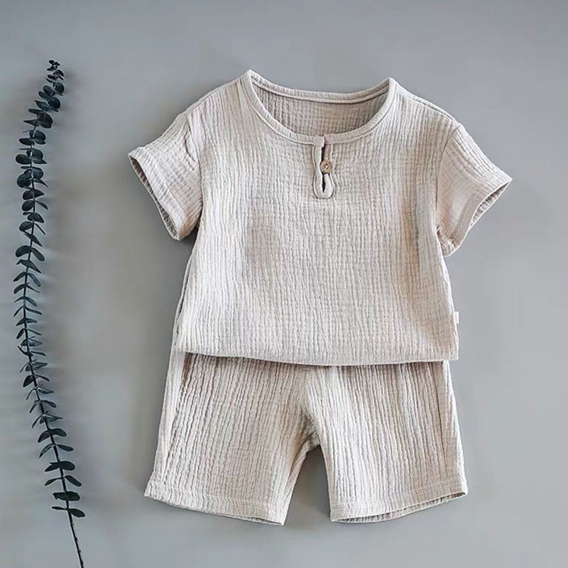 Minimalist Ribbed Cotton Baby Summer Set