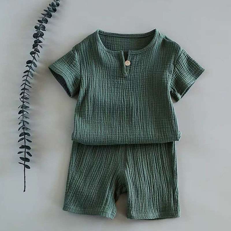 Minimalist Ribbed Cotton Baby Summer Set