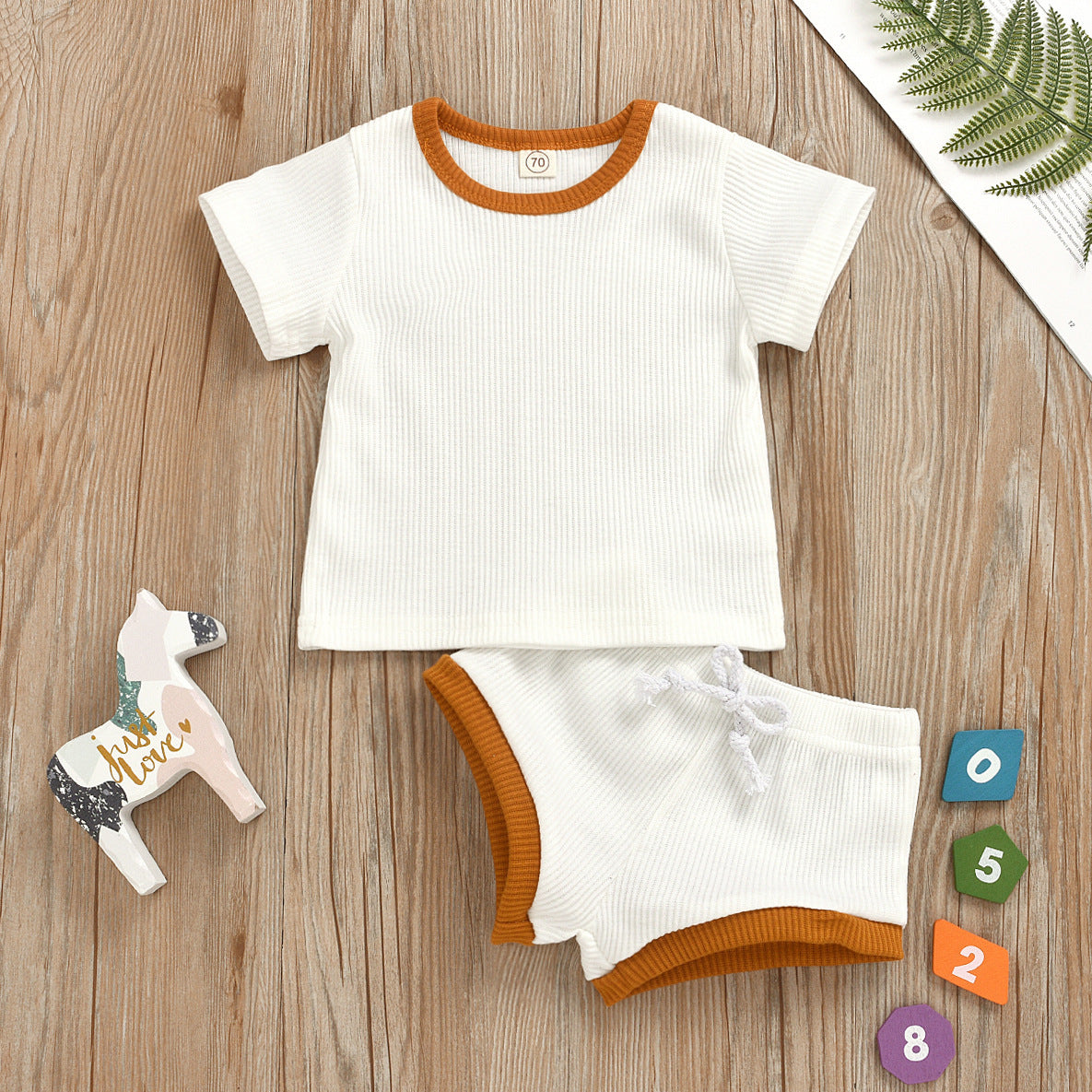 Ribbed Cotton Baby Summer Outfit Set