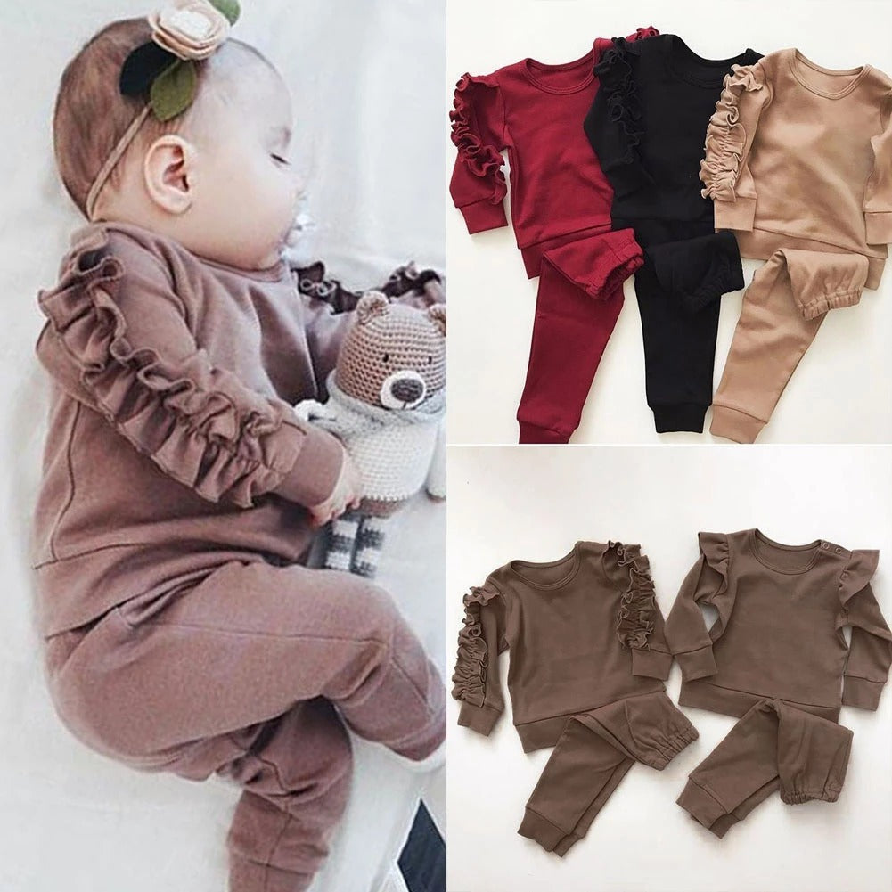 Baby Ruffle Sweatshirt & Pants Set