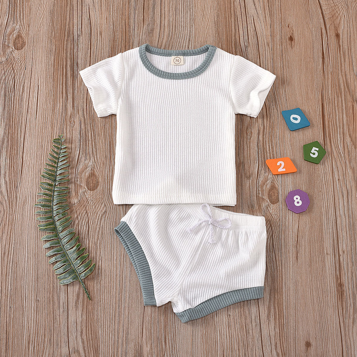 Ribbed Cotton Baby Summer Outfit Set