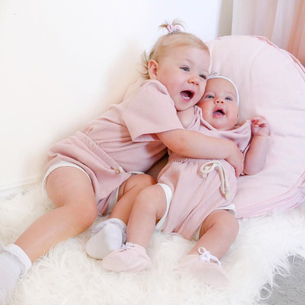 Ribbed Cotton Baby Summer Outfit Set