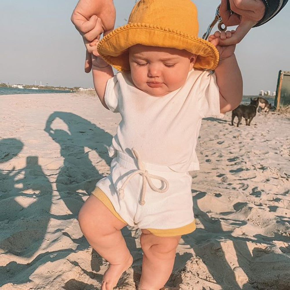 Ribbed Cotton Baby Summer Outfit Set