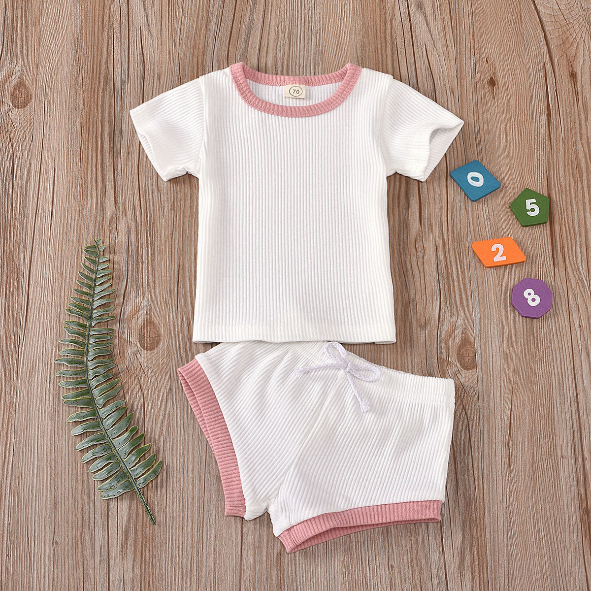 Ribbed Cotton Baby Summer Outfit Set
