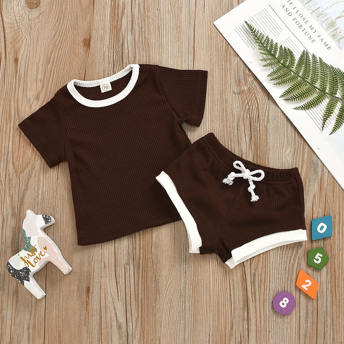 Ribbed Cotton Baby Summer Outfit Set
