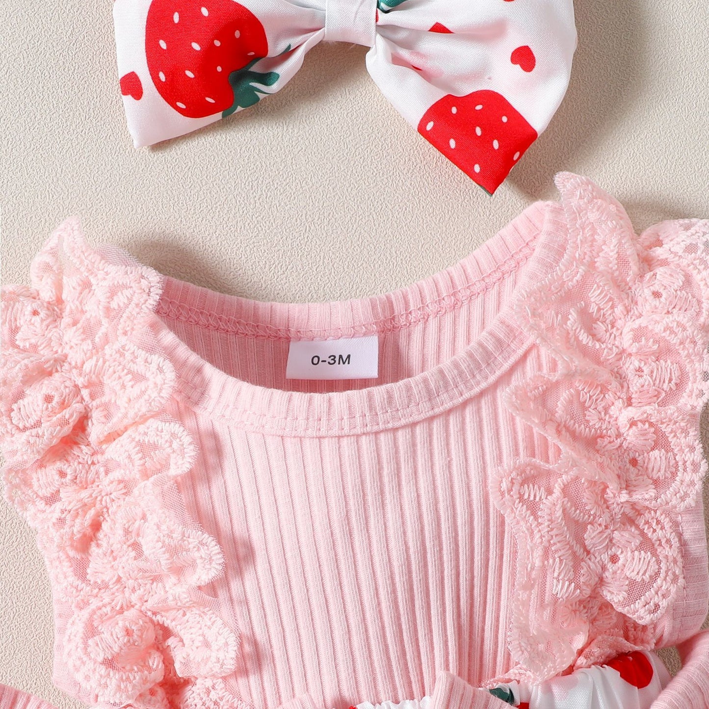 Strawerry Romper Dress with Headband