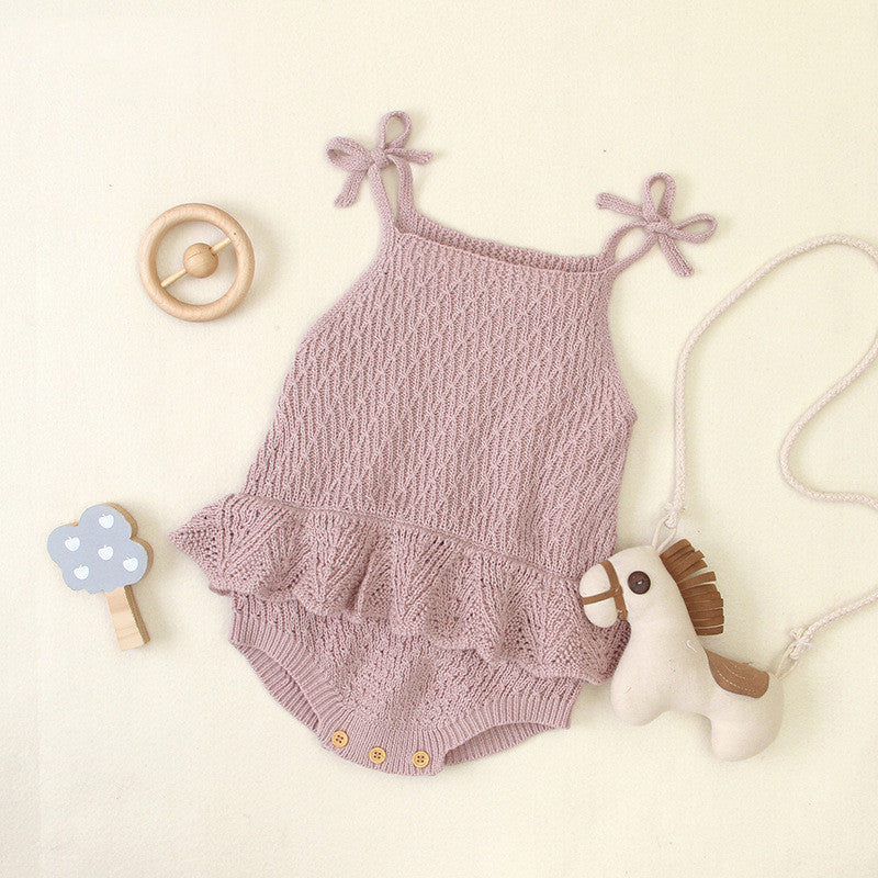 SweetKnit Ruffle Baby Romper