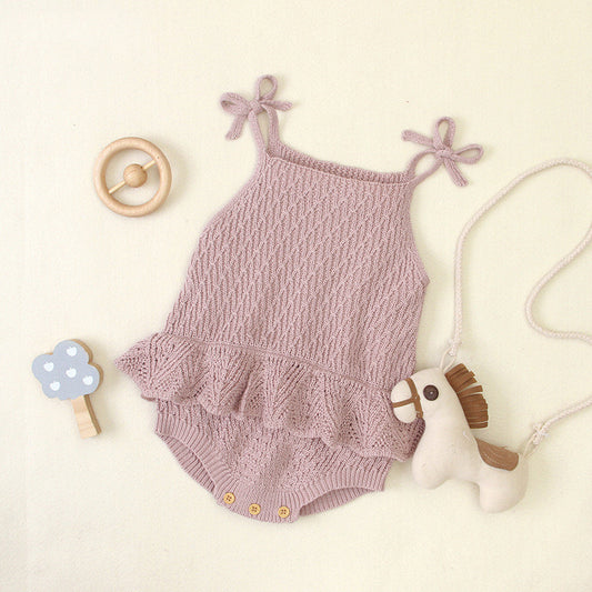 SweetKnit Ruffle Baby Romper
