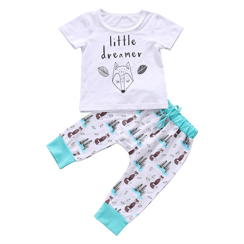 "Little Dreamer" 2-Piece T-Shirt and Pant Set - Fox Edition