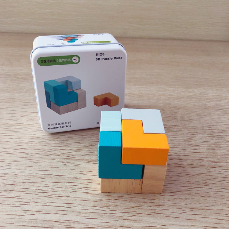 Wooden Cognitive Puzzle Building Blocks Set