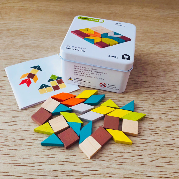 Wooden Cognitive Puzzle Building Blocks Set