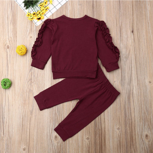 Baby Ruffle Sweatshirt & Pants Set